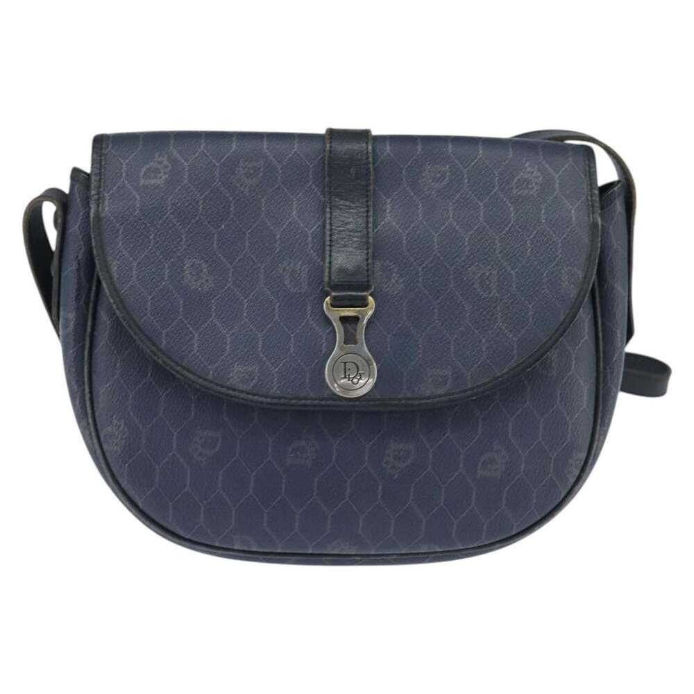 Dior Honeycomb Canvas Shoulder Bag Navy